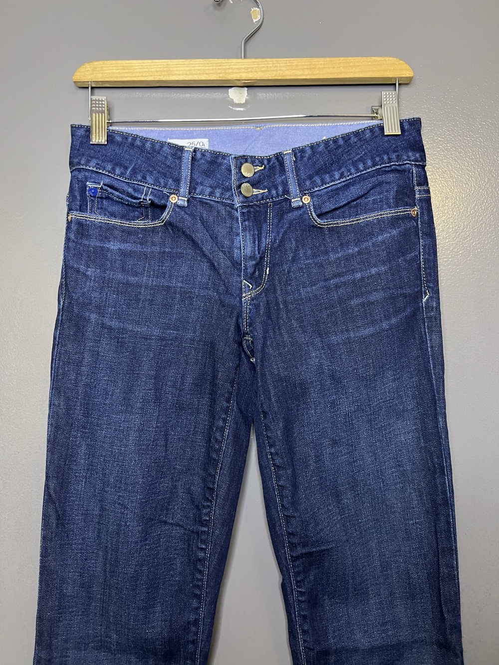 Gap 1969 Perfect Boot Jeans Womens 25 Tall Dark Wash Blue Bootcut Stretch Denim